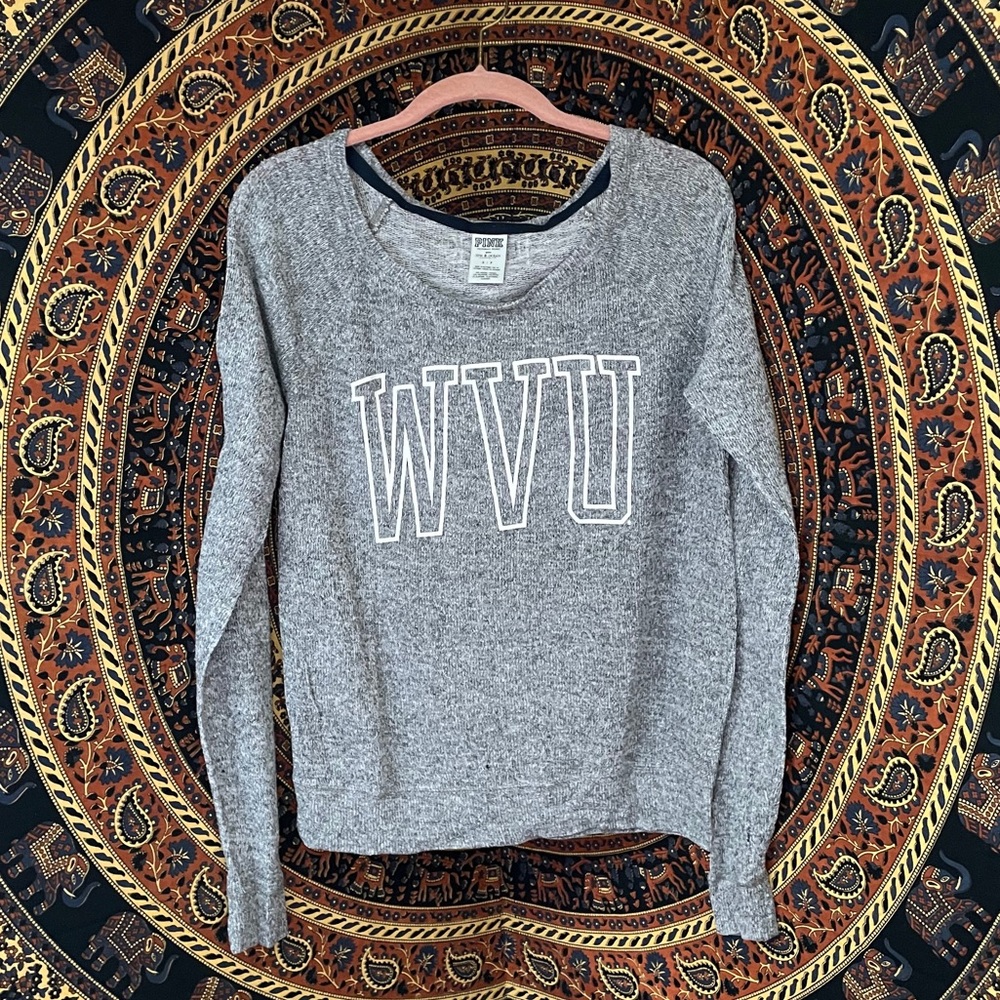 VS Pink WVU Mountaineers Sweater